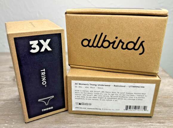 Allbirds Other - 3 Pairs Allbirds Womens 3X Trino Thong Underwear Merino Wool Blend Raincloud